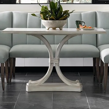 Nicole Pedestal Table with Rectangular Top